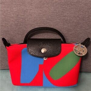 LONGCHAMP x Robert Indiana Mini Pouch, Red